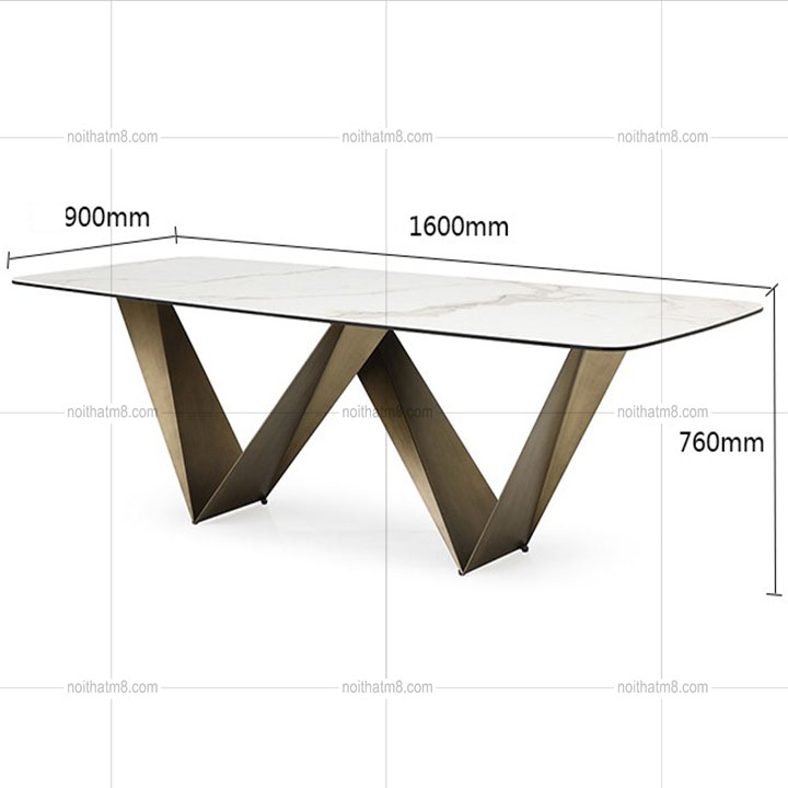 Bàn ăn mặt đá kết hợp chân bàn sắt W độc đáo M8 – 4123 thumbnail 5