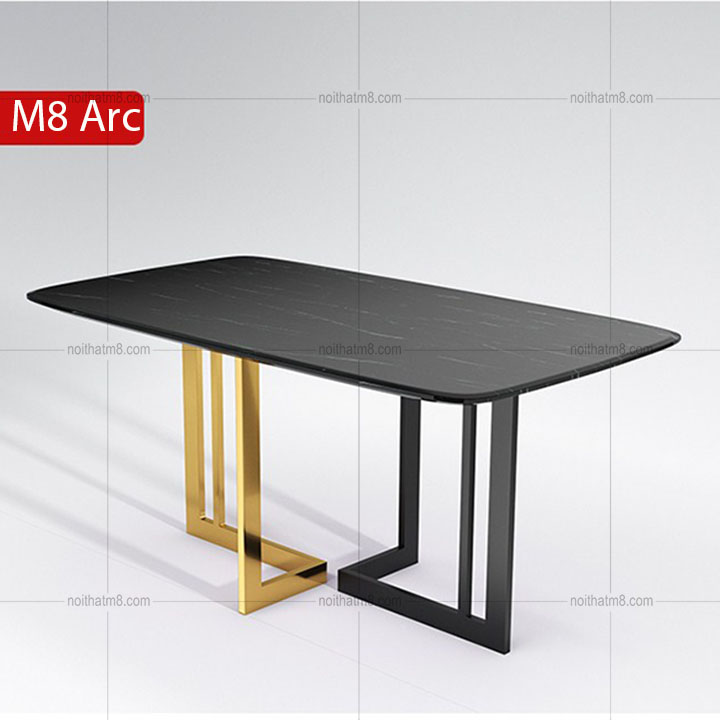 Mẫu bàn ăn mặt đá chân sắt sơn tĩnh điện hiện đại M8-4137 thumbnail 3