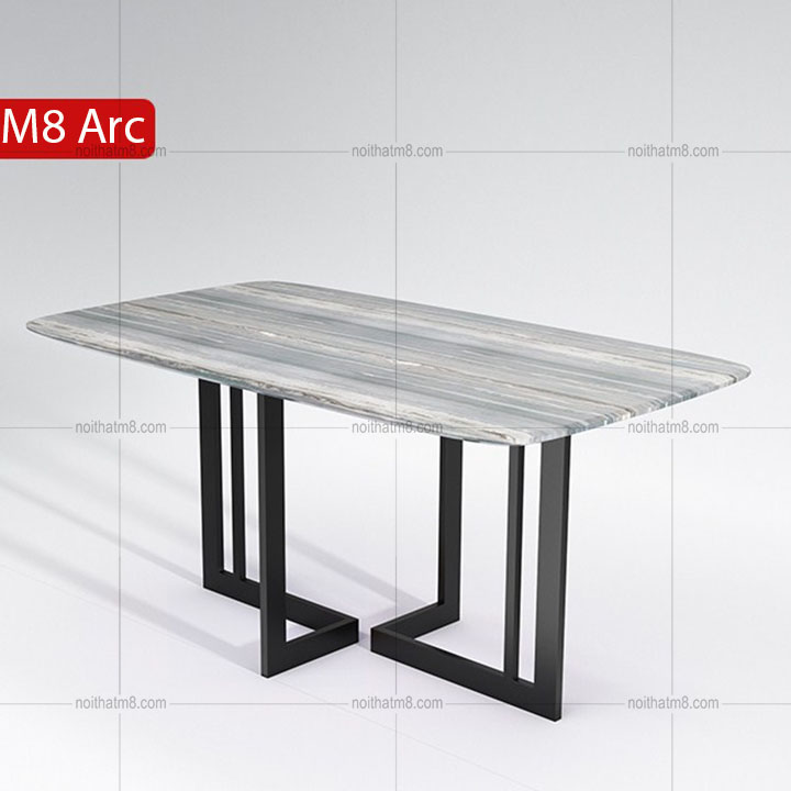 Mẫu bàn ăn mặt đá chân sắt sơn tĩnh điện hiện đại M8-4137 thumbnail 4