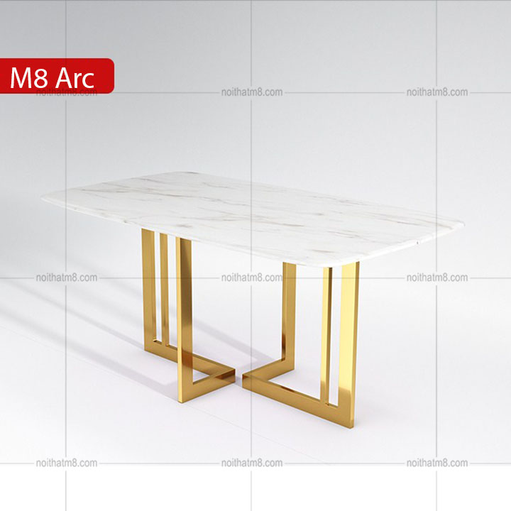 Mẫu bàn ăn mặt đá chân sắt sơn tĩnh điện hiện đại M8-4137 thumbnail 5