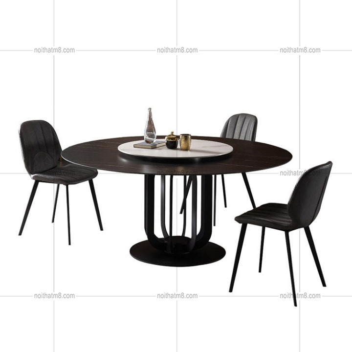 Bàn ăn tròn chân sắt cách điệu phong cách Scandinavian M8-4056 thumbnail 2