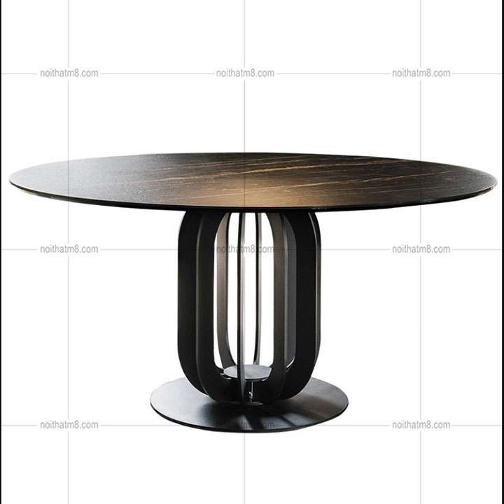 Bàn ăn tròn chân sắt cách điệu phong cách Scandinavian M8-4056 thumbnail 3