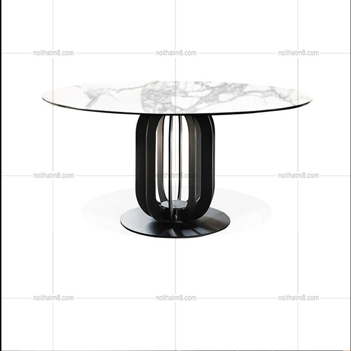 Bàn ăn tròn chân sắt cách điệu phong cách Scandinavian M8-4056 thumbnail 4