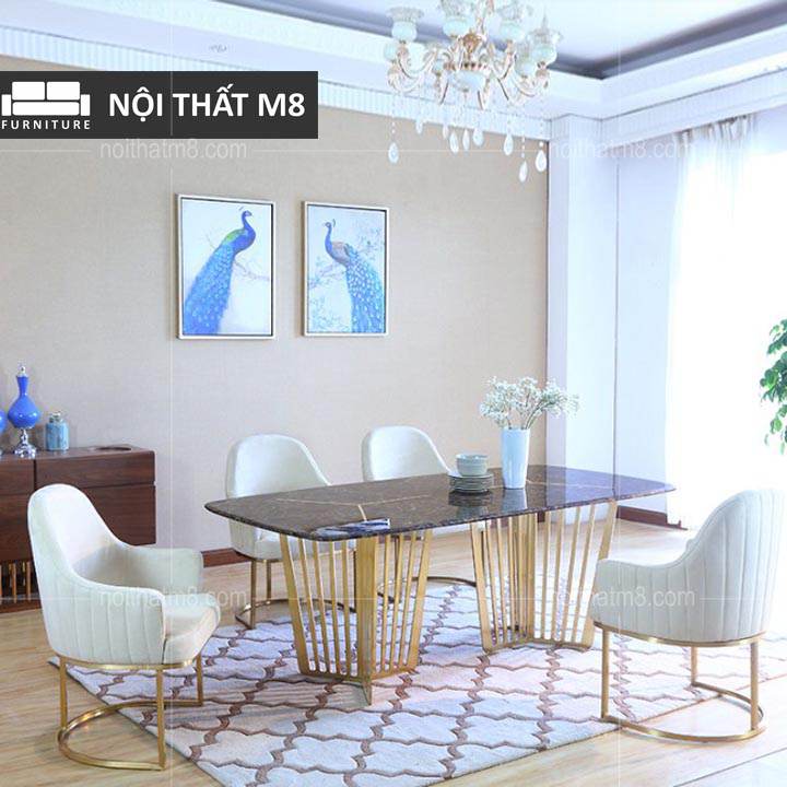 Mẫu ghế ăn sang trọng bọc nỉ nhung nhập khẩu M8-3036 thumbnail 2