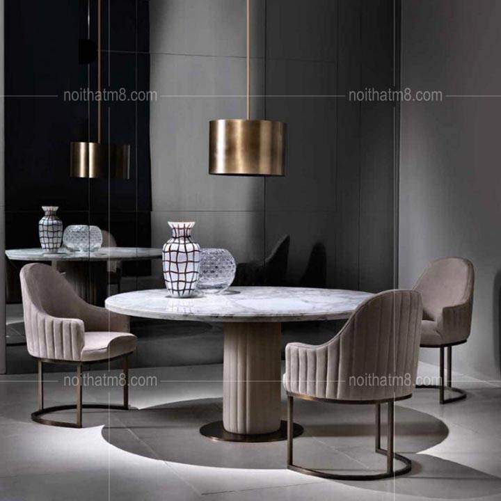 Mẫu ghế ăn sang trọng bọc nỉ nhung nhập khẩu M8-3036