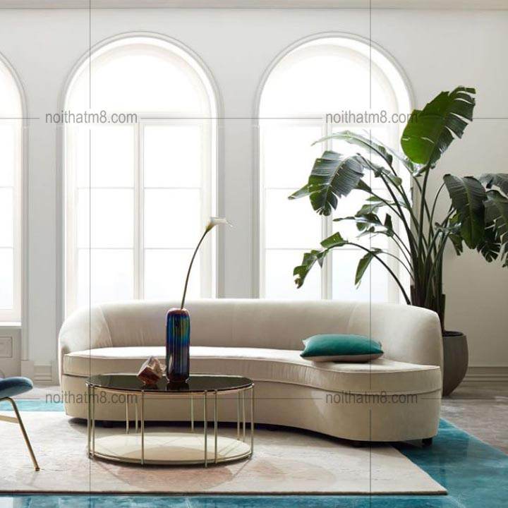 Ghế sofa mini bọc vải dáng cong sang trọng M8-3590