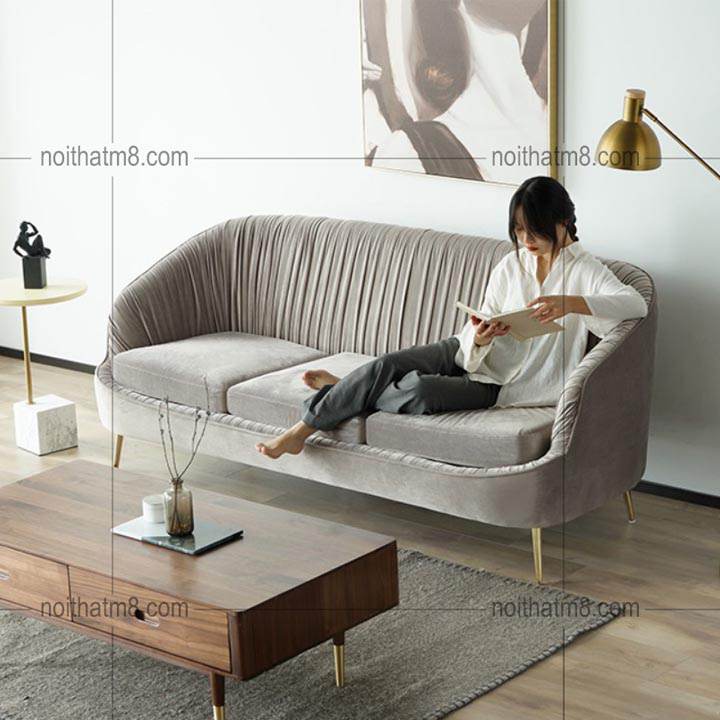 Sofa nỉ nhung kiểu dáng nhã nhặn, lịch sự M8-3592 thumbnail 3