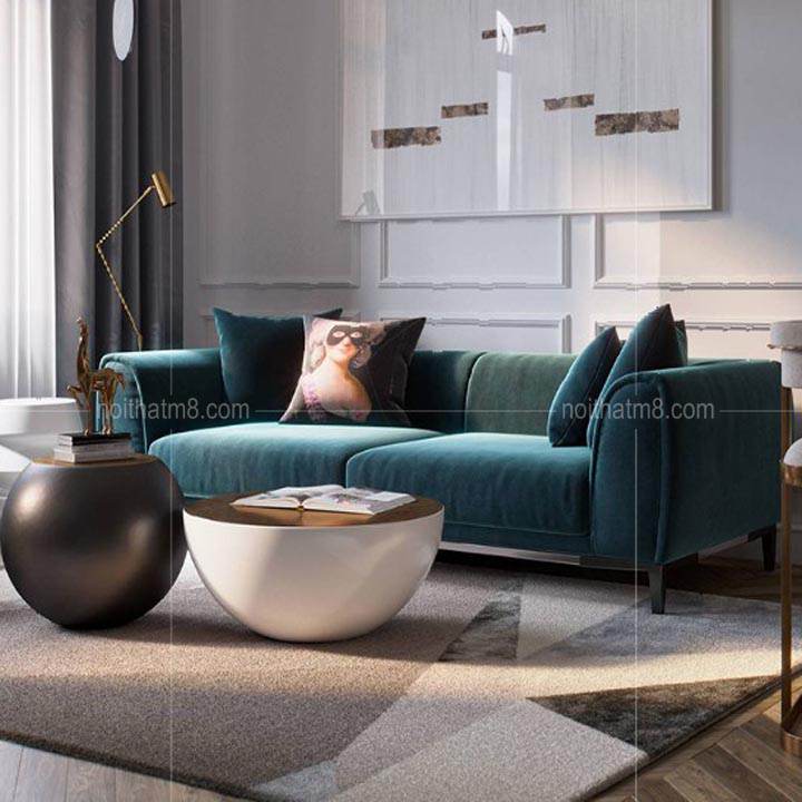 Mẫu sofa đơn giản bọc nỉ nhung mềm mịn, sang trọng M8-3610