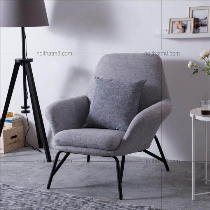 Ghế thư giãn hiện đại chân sắt bọc vải cao cấp M8-3804