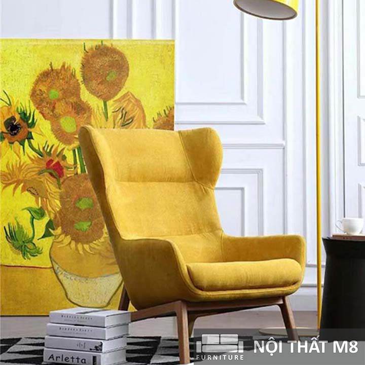 Ghế tựa thư giãn chân gỗ bọc nỉ đa chức năng M8-3805