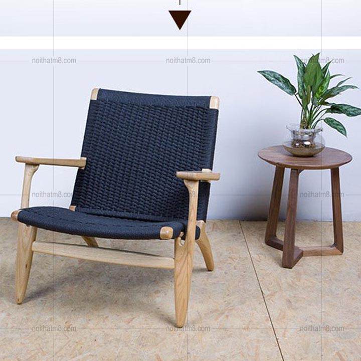 Ghế thư giãn đọc sách chất liệu gỗ kết hợp dây đan M8-3850 thumbnail 3