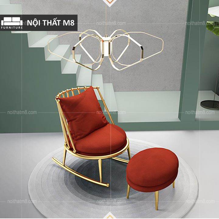 Mẫu ghế thư giãn bập bênh khung mạ vàng nhập khẩu cao cấp M8-3854 thumbnail 2