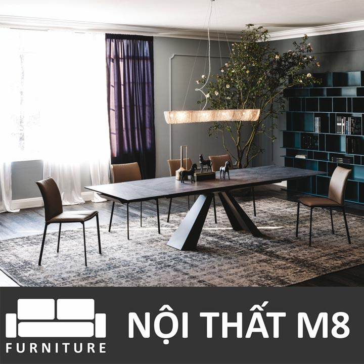 Mẫu bàn ăn đẹp chân sắt cách điệu sang trọng M8-4061 thumbnail 4