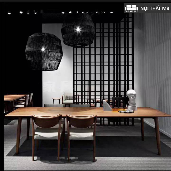 Bàn ăn gỗ sồi tự nhiên thiết kế đơn giản, thanh thoát M8-4115 thumbnail 2