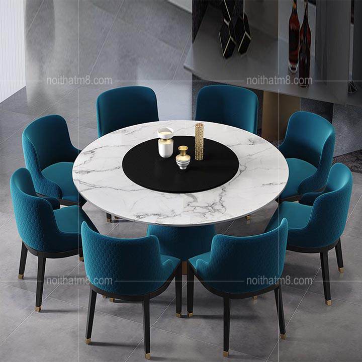 Bàn ăn mặt đá nhập khẩu cao cấp với dáng tròn sang chảnh M8-4139 thumbnail 3