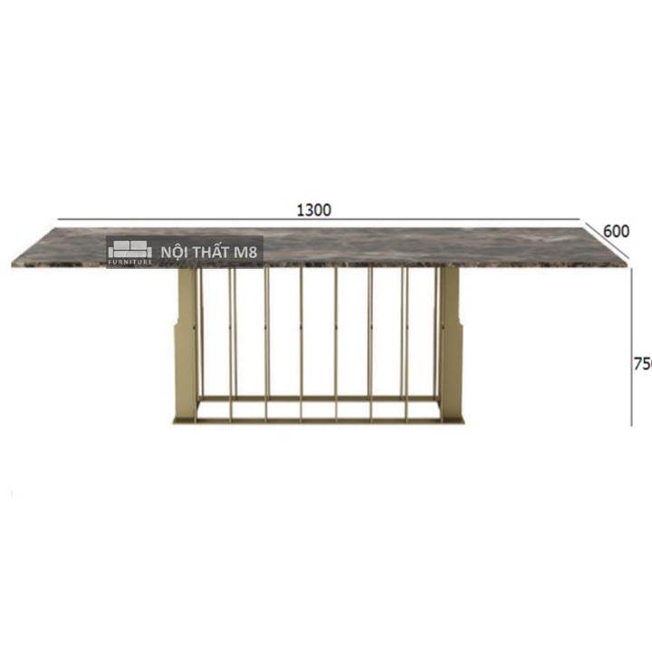 Mẫu bàn ăn mạ vàng với mặt đá tự nhiên cao cấp M8-4149 thumbnail 4