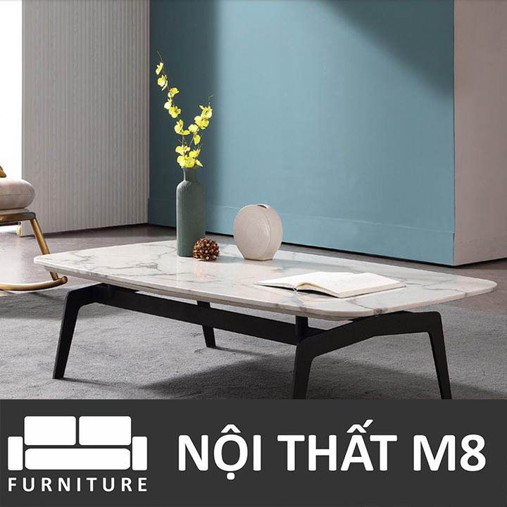 Bàn trà phòng khách mặt đá chân sắt hiện đại M8-4234 thumbnail 3