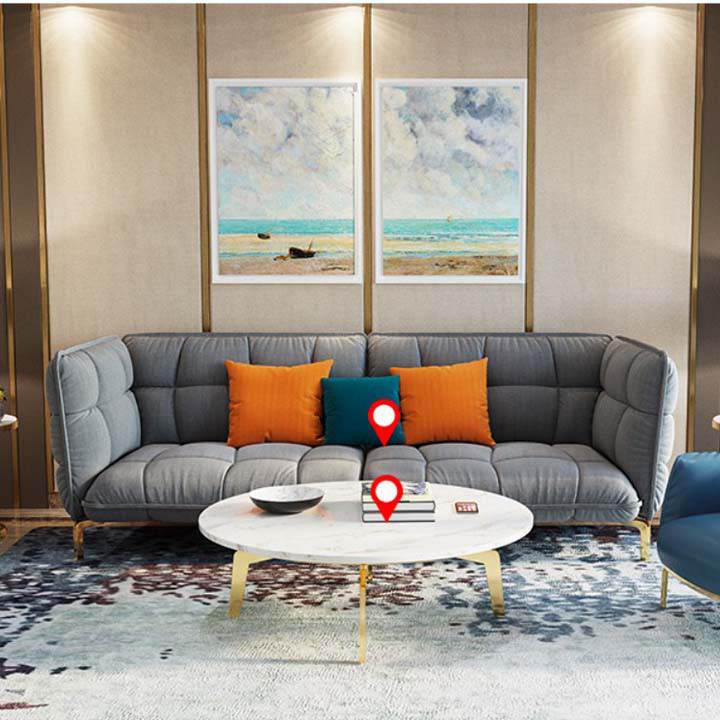 Bàn sofa mặt đá chân inox phong cách Bắc Âu M8-4324 thumbnail 2