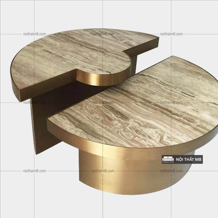 Bàn sofa mặt đá khung inox mạ titan cao cấp M8-4346 thumbnail 3