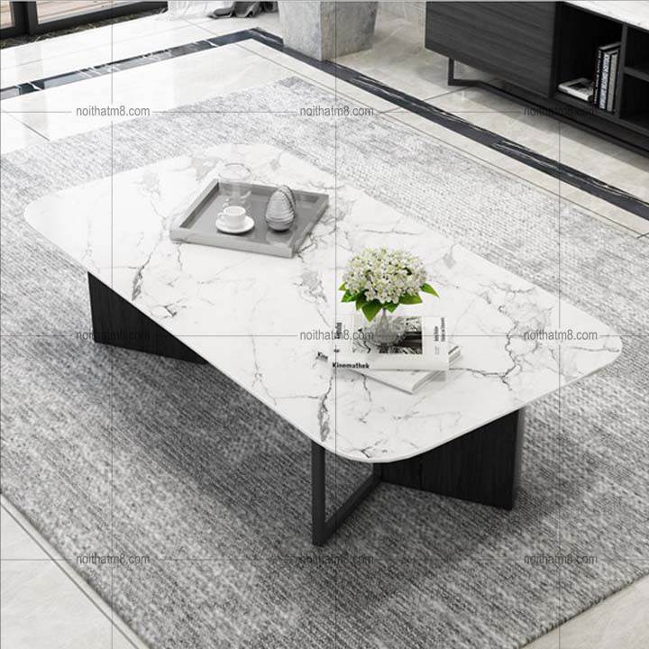 Bàn sofa mặt đá khung chân gỗ kết hợp sắt sang trọng M8-4353 thumbnail 3