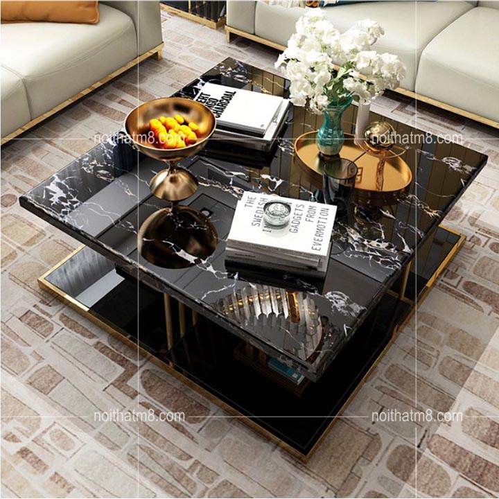 Bàn trà mạ vàng kết hợp mặt đá dáng vuông đẳng cấp M8-4439 thumbnail 4