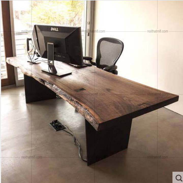 Bàn làm việc đơn giản hiện đại mặt gỗ chân sắt M8-4580