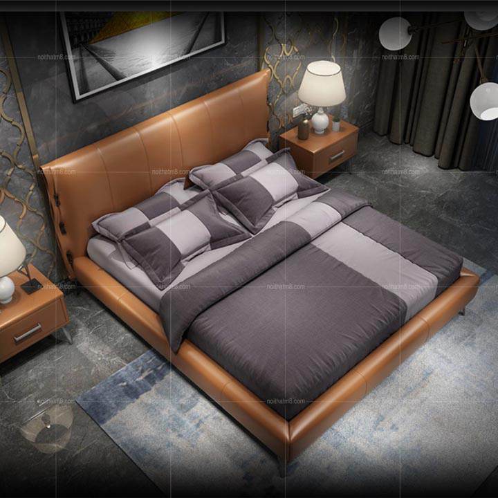 Giường bọc da cao cấp phong cách châu Âu hiện đại M8-6068 thumbnail 4