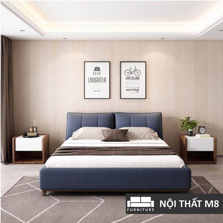 Mẫu giường ngủ bọc nệm vải cao cấp, tiện ích đa năng M8-6075 thumbnail 2