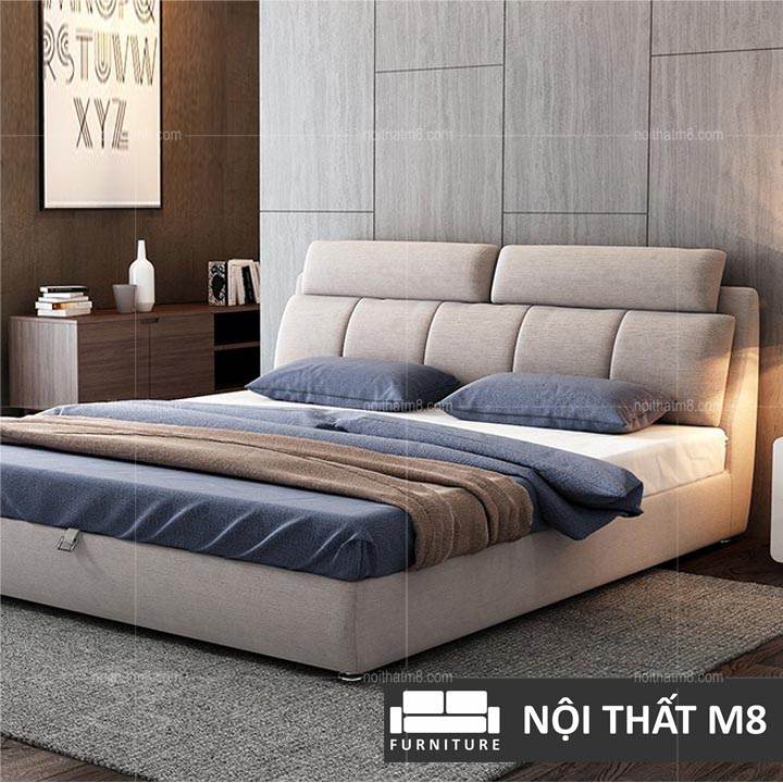 Giường bọc nệm cao cấp mang vẻ đẹp châu Âu sang trọng M8-6076