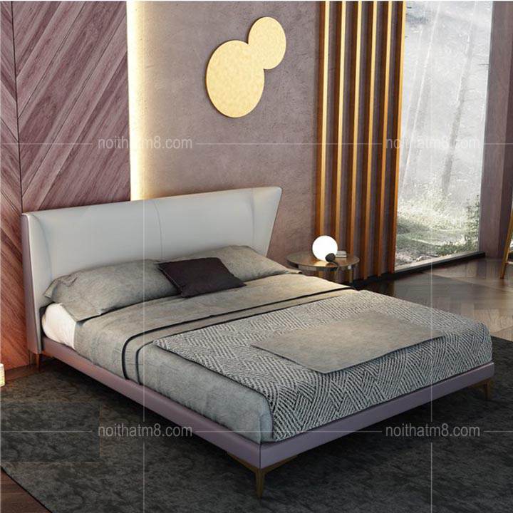 Giường bọc da đẹp kiểu dáng sang trọng, bề thế M8-6081 thumbnail 2