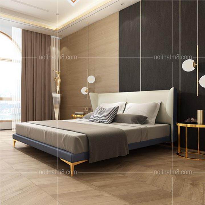 Giường bọc da đẹp kiểu dáng sang trọng, bề thế M8-6081 thumbnail 3