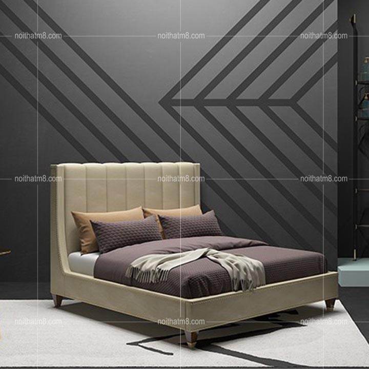 Mẫu giường ngủ đẹp bọc nệm mang phong cách châu Âu M8-6082
