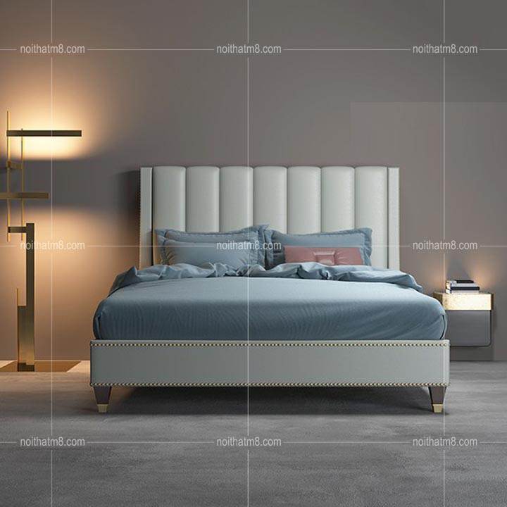Mẫu giường ngủ đẹp bọc nệm mang phong cách châu Âu M8-6082 thumbnail 3