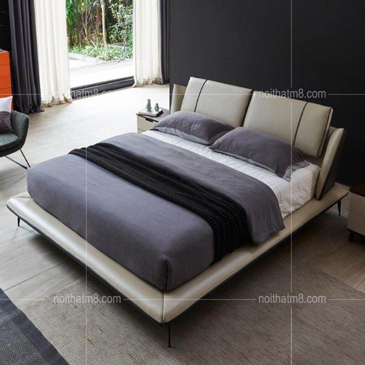 Mẫu giường bọc da nhập khẩu phong cách châu Âu M8-6087