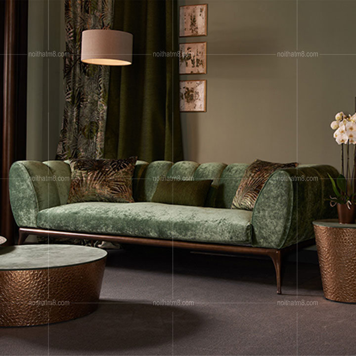 Mẫu ghế sofa nỉ nhung dáng cao thanh thoát M8-3573 thumbnail 3