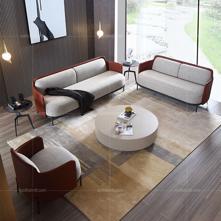 Ghế sofa nhập khẩu lưng bọc da độc đáo M8-3574 thumbnail 2