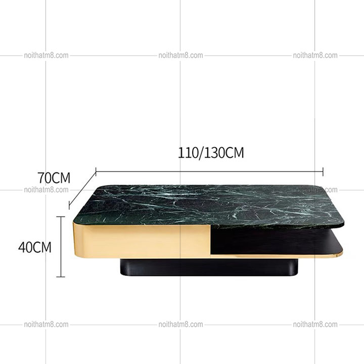 Bàn trà cao cấp mặt đá kết hợp inox 304 khung chân sắt phong cách Bắc Âu M8-4313 thumbnail 4