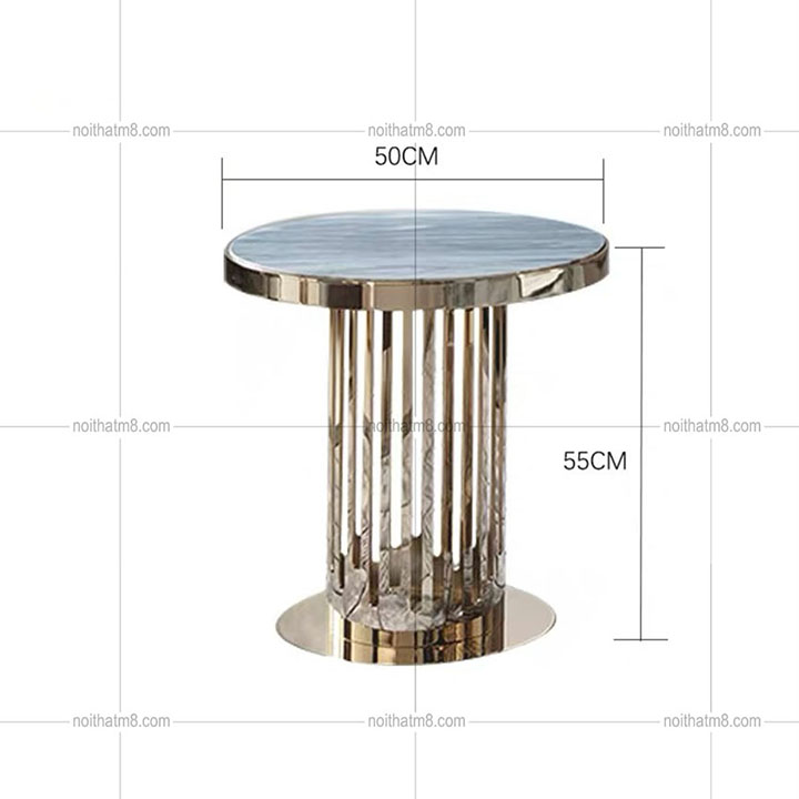 Bàn trà mặt đá kết hợp khung chân inox 304 mạ titan hiện đại M8-4279 thumbnail 4