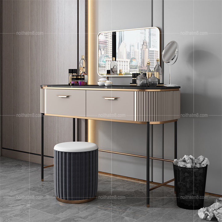 Bàn trang điểm đá kết hợp chân sắt sơn tĩnh điện hiện đại M8-4739