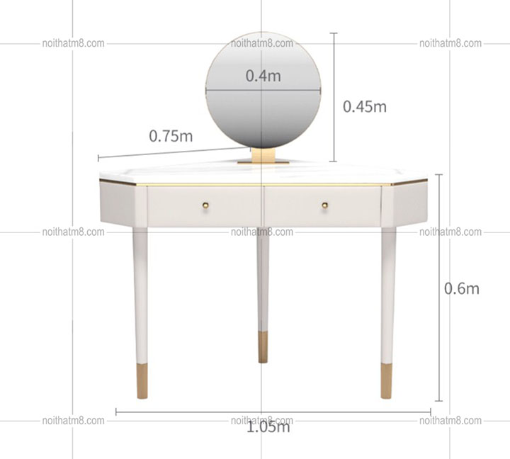 Bàn trang điểm mặt đá, chân inox 304 mạ titan cao cấp M8-4748 thumbnail 3