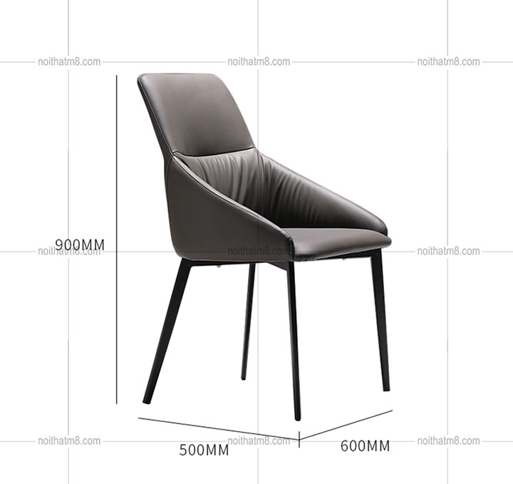 Mẫu ghế ăn bọc da, chân sắt sơn tĩnh điện cao cấp M8-3030 thumbnail 5