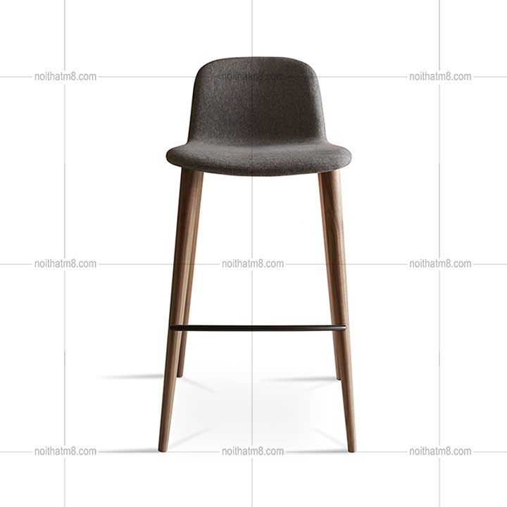 Ghế bar bọc nỉ kết hợp chân gỗ tự nhiên độc đáo M8-4686 thumbnail 3