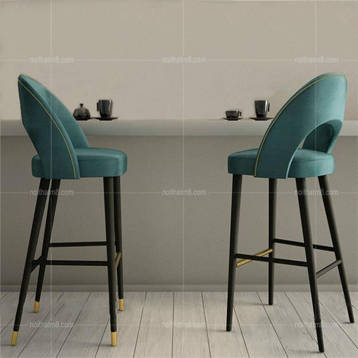 Ghế bar bọc da chân sắt hiện đại M8-4808