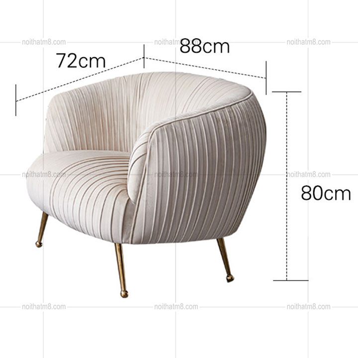 Ghế thư giãn nỉ nhung xếp ly cao cấp M8-3891 thumbnail 5