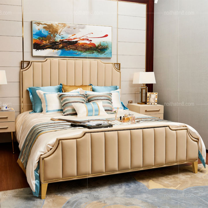 Giường ngủ hiện đại bọc da cao cấp, sang trọng M8-6062