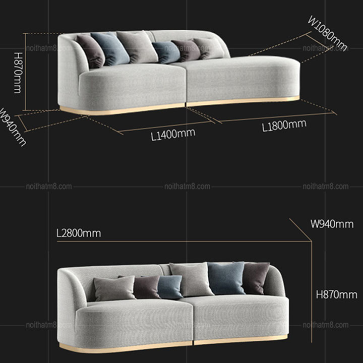Mẫu sofa nỉ hiện đại dẫn đầu xu hướng 2020 M8-3636 thumbnail 5