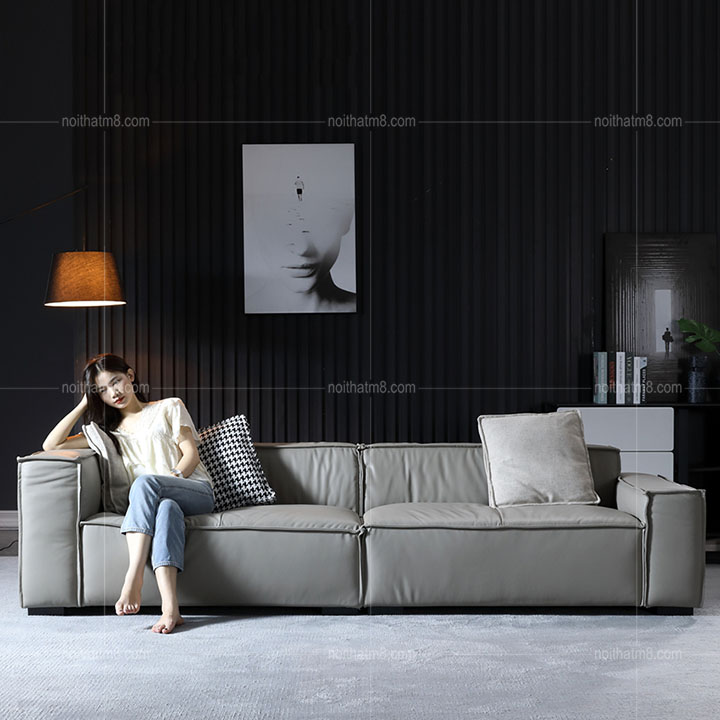 Ghế sofa da đẹp dành cho phòng khách sang trọng M8-3621 thumbnail 2
