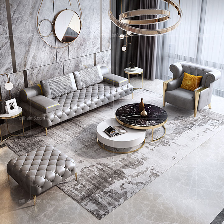 Sofa da văng phòng khách hiện đại 2020 M8-3632 thumbnail 5