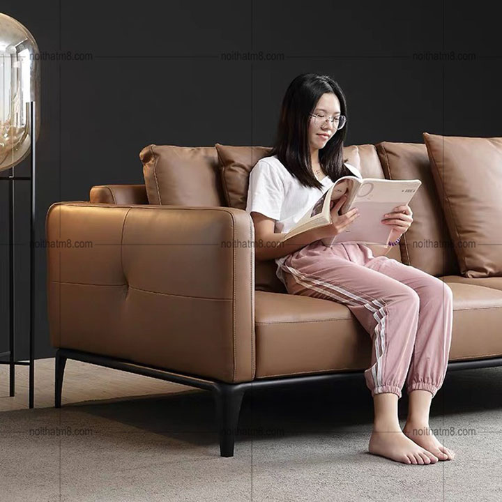 Sofa da phong cách Bắc Âu hiện đại, kiểu dáng sang trọng M8-3522 thumbnail 3