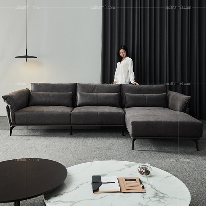 Bộ sofa da cao cấp với khung sắt sơn tĩnh điện sang trọng M8-3620 thumbnail 2